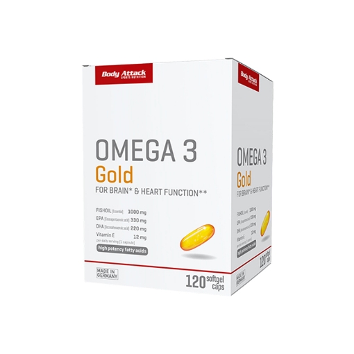 OMEGA 3 GOLD - 120 CAPS BODY ATTACK paveikslėlis