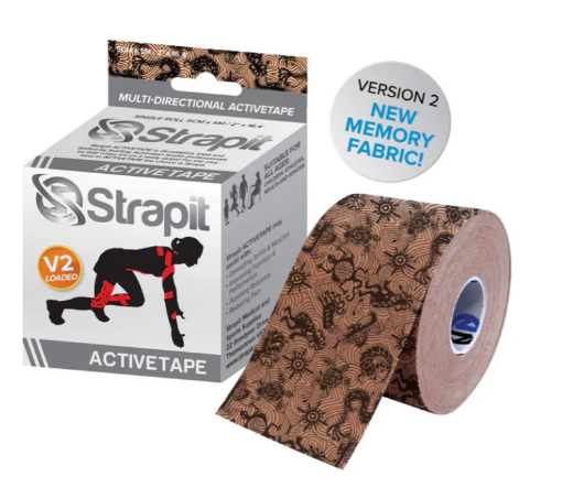 DYNAMIC ACTIVETAPE 5CM x 5M  - SMĖLIO/JUODA paveikslėlis