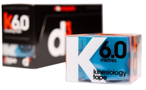 K6.0 Kinezio Juosta Elektrinė Mėlyna 5 cm x 6 m - d3Tape paveikslėlis