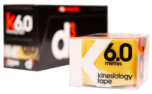 K6.0 Kinezio Juosta Geltona 5 cm x 6 m - d3Tape paveikslėlis